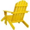 Adirondackstol med fotpall massivt granträ gul vidaXL – miniatyr 4