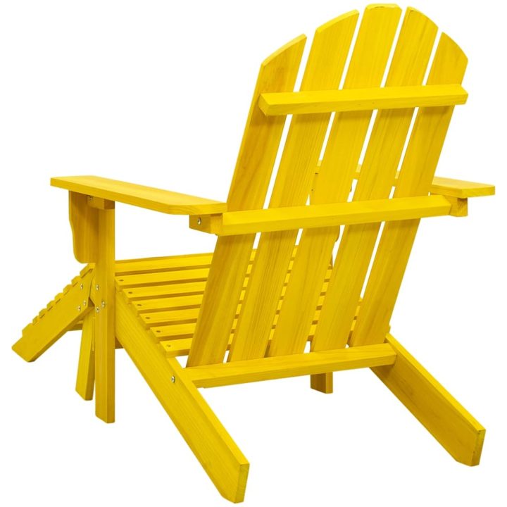 Adirondackstol med fotpall massivt granträ gul vidaXL – bild 4