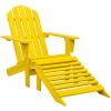 Adirondackstol med fotpall massivt granträ gul vidaXL – miniatyr 1