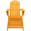 Adirondackstol med fotpall massivt granträ orange vidaXL – miniatyr 2