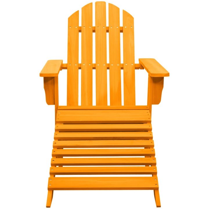 Adirondackstol med fotpall massivt granträ orange vidaXL – bild 2