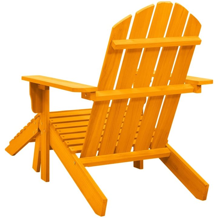 Adirondackstol med fotpall massivt granträ orange vidaXL – bild 4