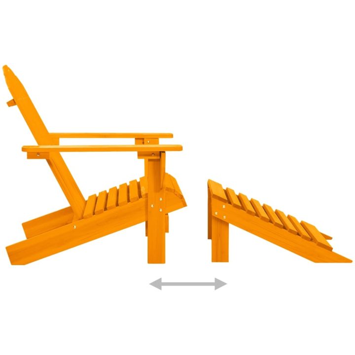 Adirondackstol med fotpall massivt granträ orange vidaXL – bild 5