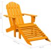 Adirondackstol med fotpall massivt granträ orange vidaXL – miniatyr 8