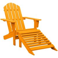 Adirondackstol med fotpall massivt granträ orange vidaXL