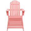 Adirondackstol med fotpall massivt granträ rosa vidaXL – miniatyr 2