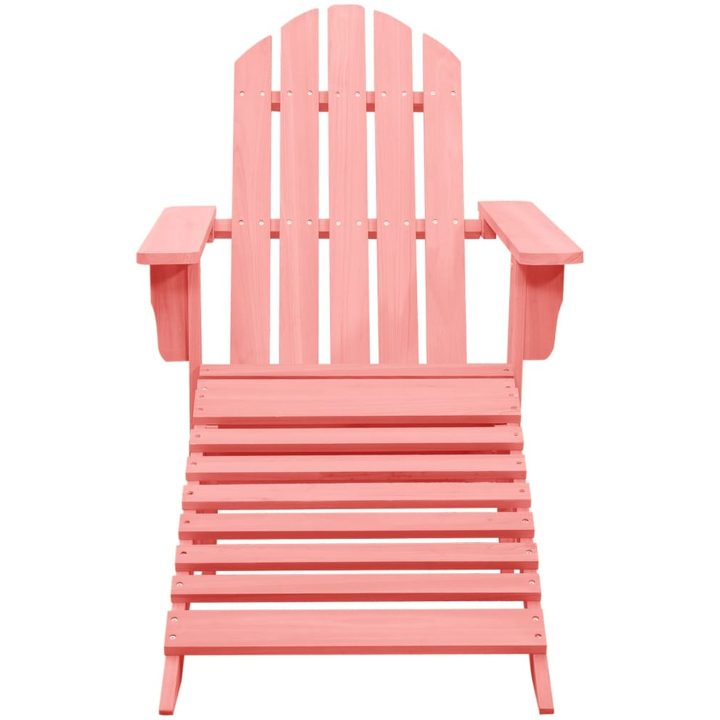 Adirondackstol med fotpall massivt granträ rosa vidaXL – bild 2