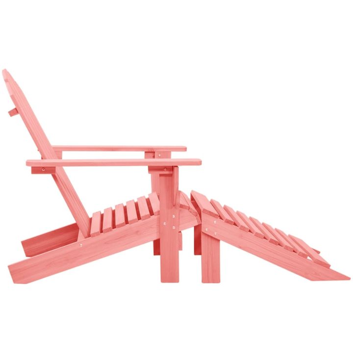 Adirondackstol med fotpall massivt granträ rosa vidaXL – bild 3