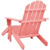 Adirondackstol med fotpall massivt granträ rosa vidaXL – miniatyr 4