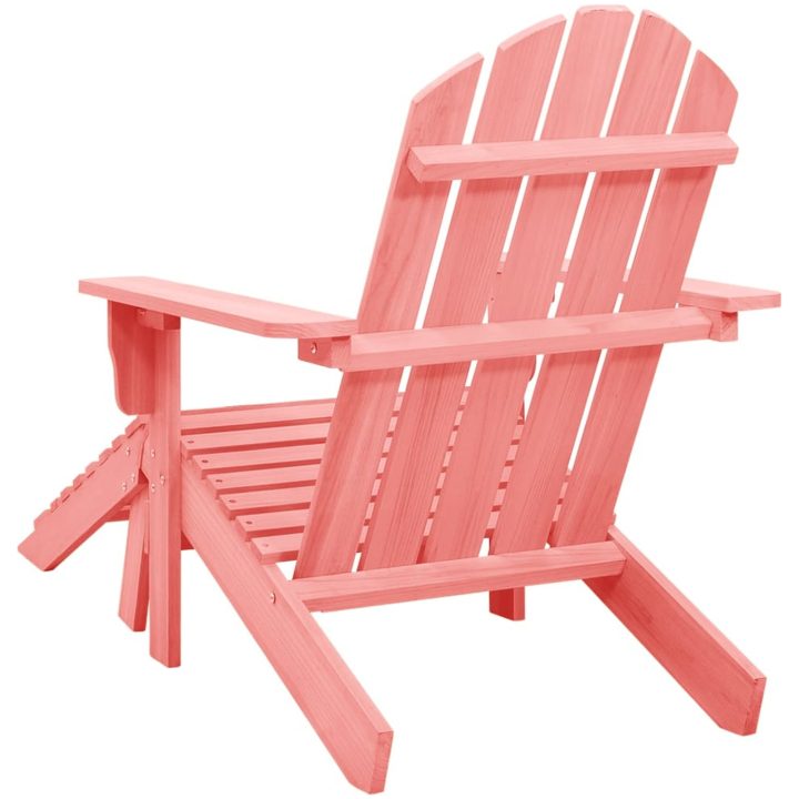 Adirondackstol med fotpall massivt granträ rosa vidaXL – bild 4