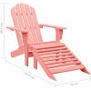 Adirondackstol med fotpall massivt granträ rosa vidaXL – miniatyr 8