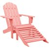 Adirondackstol med fotpall massivt granträ rosa vidaXL – miniatyr 1