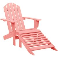 Adirondackstol med fotpall massivt granträ rosa vidaXL