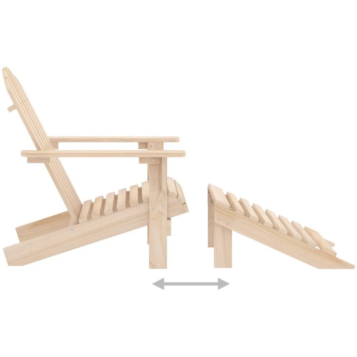 Adirondackstol med fotpall massivt granträ vidaXL – bild 5