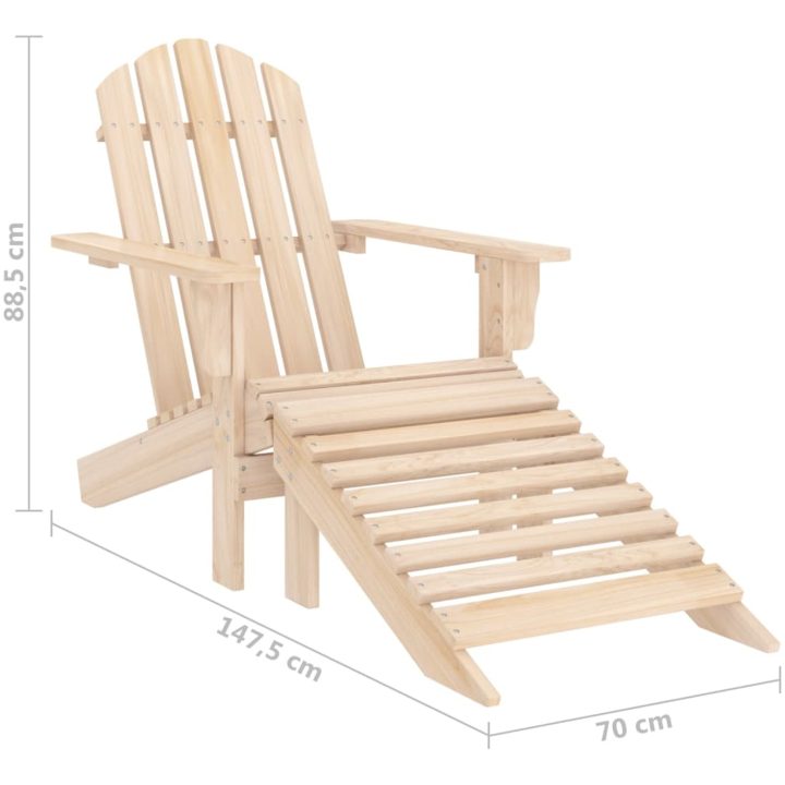 Adirondackstol med fotpall massivt granträ vidaXL – bild 8