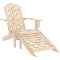 Adirondackstol med fotpall massivt granträ vidaXL