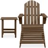 Adirondackstol med fotpall och bord massivt granträ brun vidaXL – miniatyr 2