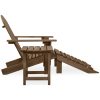 Adirondackstol med fotpall och bord massivt granträ brun vidaXL – miniatyr 3