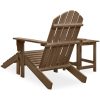 Adirondackstol med fotpall och bord massivt granträ brun vidaXL – miniatyr 4