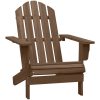 Adirondackstol med fotpall och bord massivt granträ brun vidaXL – miniatyr 8