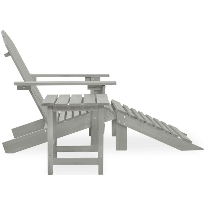Adirondackstol med fotpall och bord massivt granträ vidaXL – bild 3
