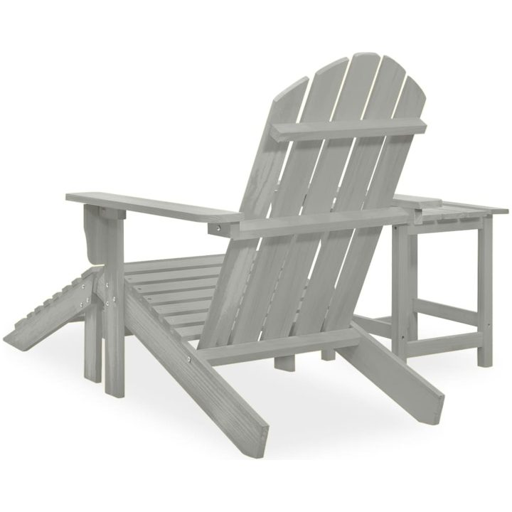 Adirondackstol med fotpall och bord massivt granträ vidaXL – bild 4