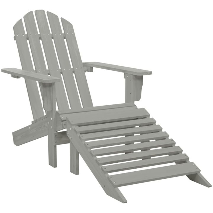 Adirondackstol med fotpall och bord massivt granträ vidaXL – bild 5