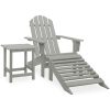 Adirondackstol med fotpall och bord massivt granträ vidaXL – miniatyr 1