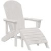 Adirondackstol med fotstöd Vit HDPE vidaXL 74 x 82 x 92 cm – miniatyr 2