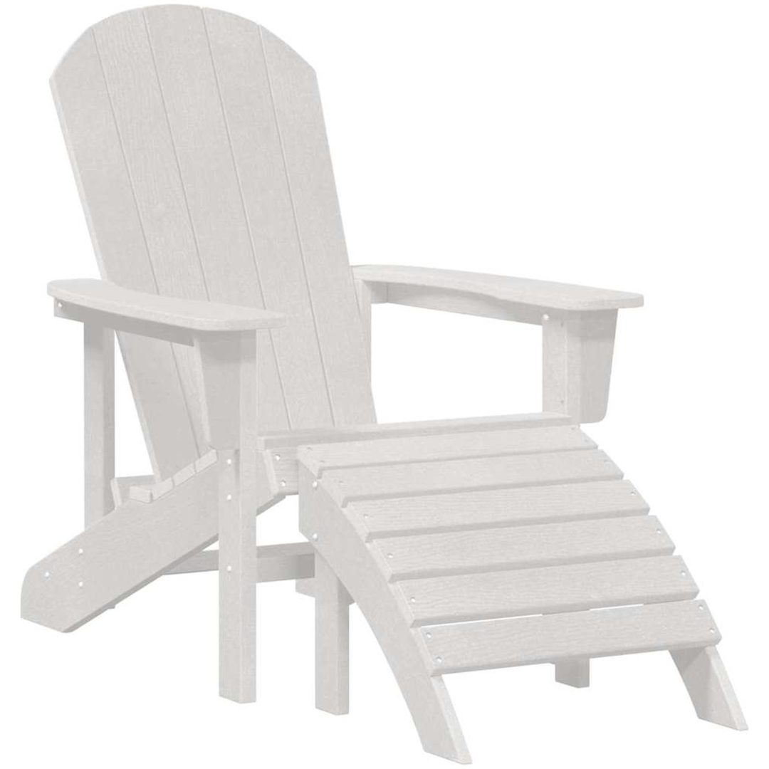Adirondackstol med fotstöd Vit HDPE vidaXL 74 x 82 x 92 cm – bild 2
