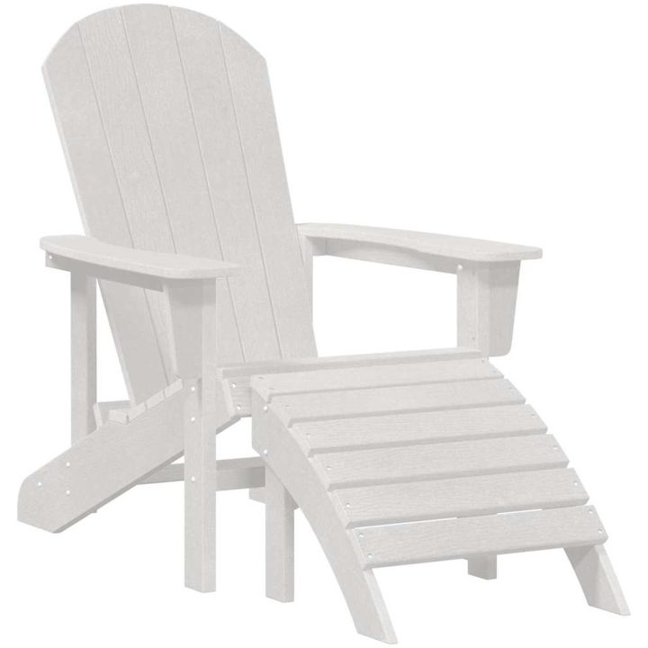 Adirondackstol med fotstöd Vit HDPE vidaXL 74 x 82 x 92 cm – bild 2