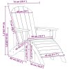 Adirondackstol med fotstöd Vit HDPE vidaXL 74 x 82 x 92 cm – miniatyr 11
