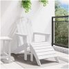 Adirondackstol med fotstöd Vit HDPE vidaXL 74 x 82 x 92 cm – miniatyr 3