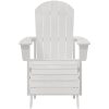 Adirondackstol med fotstöd Vit HDPE vidaXL 74 x 82 x 92 cm – miniatyr 4