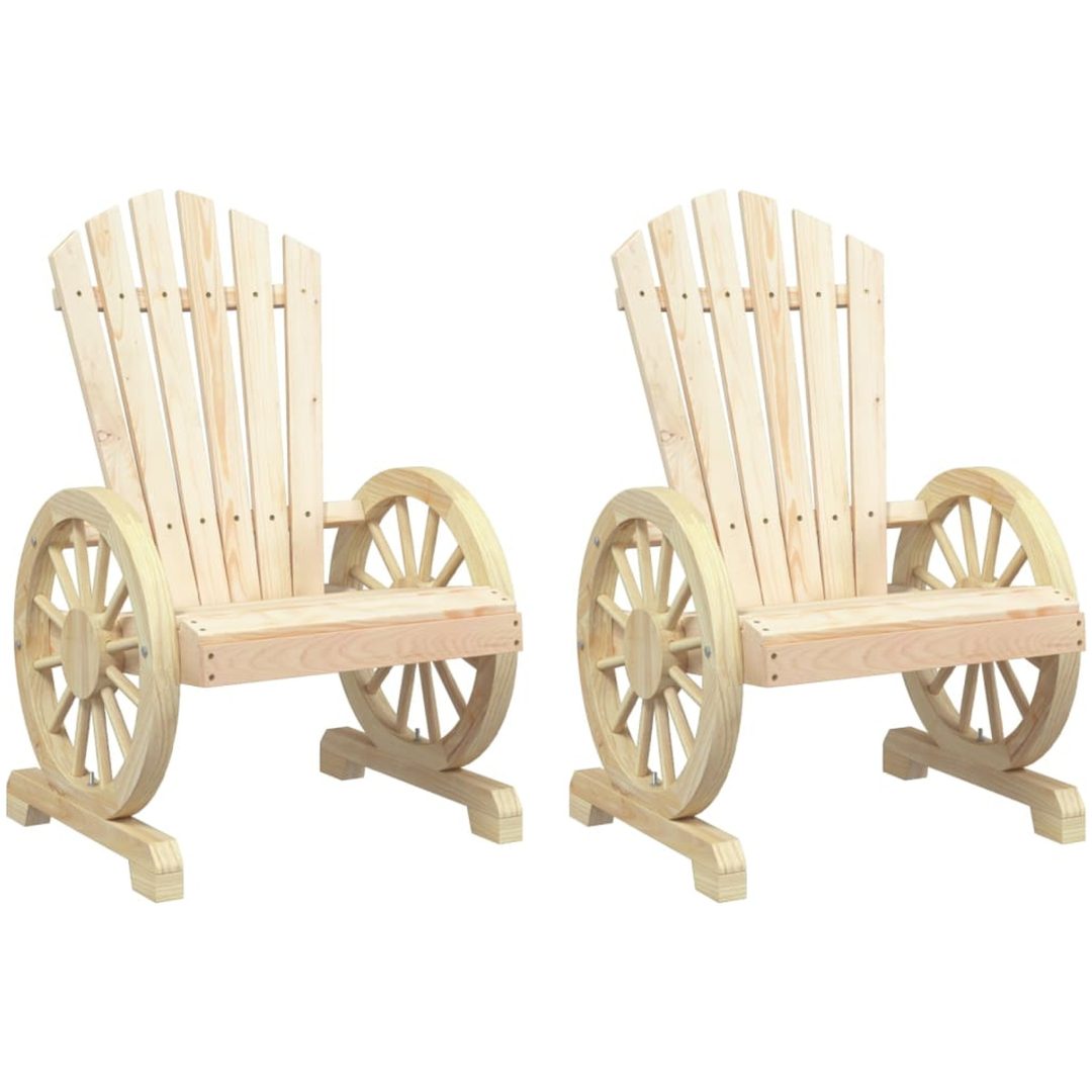 Adirondackstolar 2 st massivt granträ vidaXL – bild 2