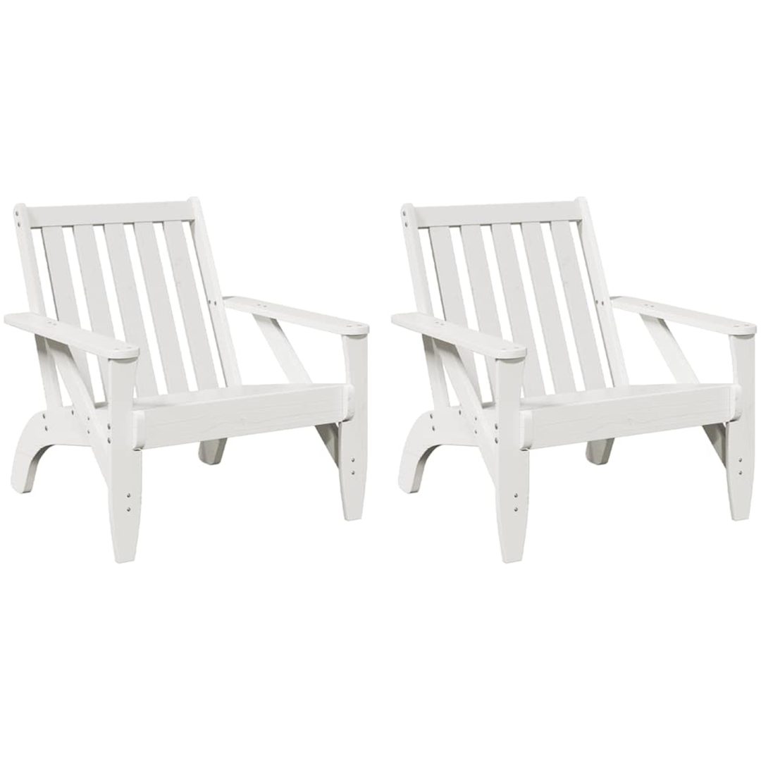 Adirondackstolar 2 st vit 75x77x77 cm massiv furu vidaXL – bild 2