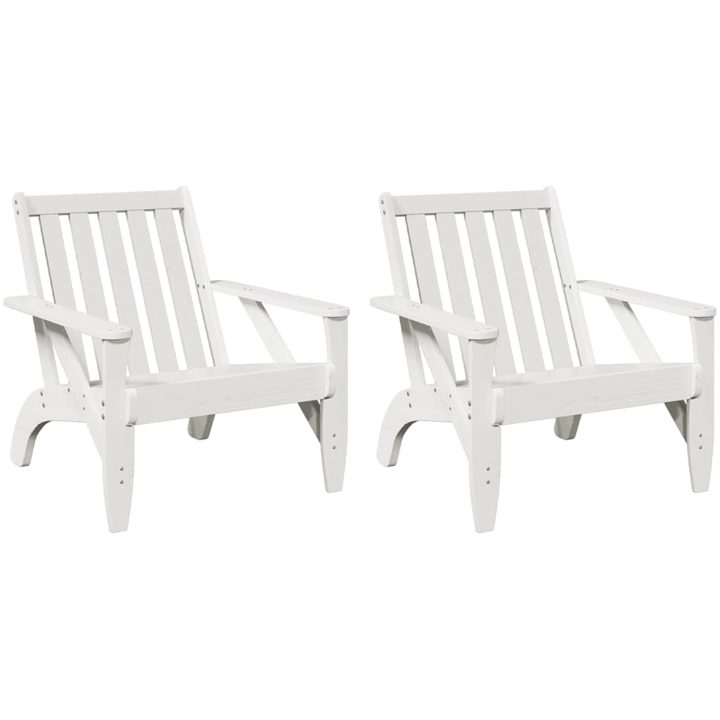 Adirondackstolar 2 st vit 75x77x77 cm massiv furu vidaXL – bild 2