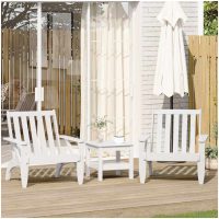 Adirondackstolar 2 st vit 75x77x77 cm massiv furu vidaXL