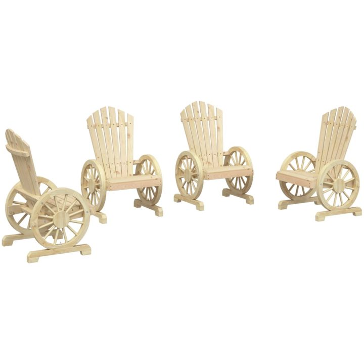 Adirondackstolar 4 st massivt granträ vidaXL – bild 2