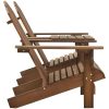 Adirondackstolar med bord massivt granträ brun vidaXL – miniatyr 3