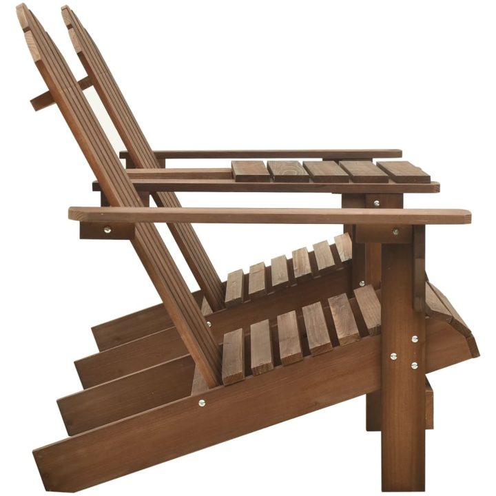 Adirondackstolar med bord massivt granträ brun vidaXL – bild 3