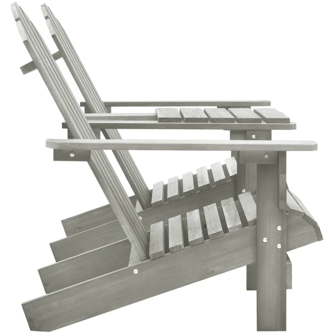 Adirondackstolar med bord massivt granträ grå vidaXL – bild 3