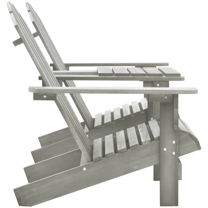 Adirondackstolar med bord massivt granträ grå vidaXL – bild 3