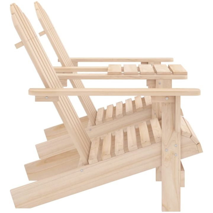 Adirondackstolar med bord massivt granträ vidaXL – bild 3