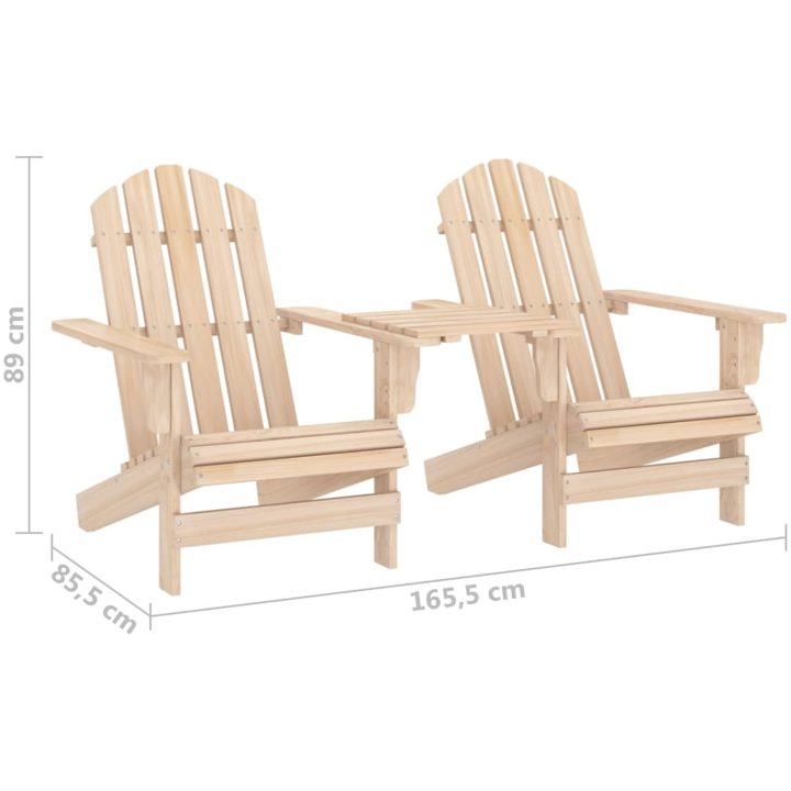 Adirondackstolar med bord massivt granträ vidaXL – bild 6