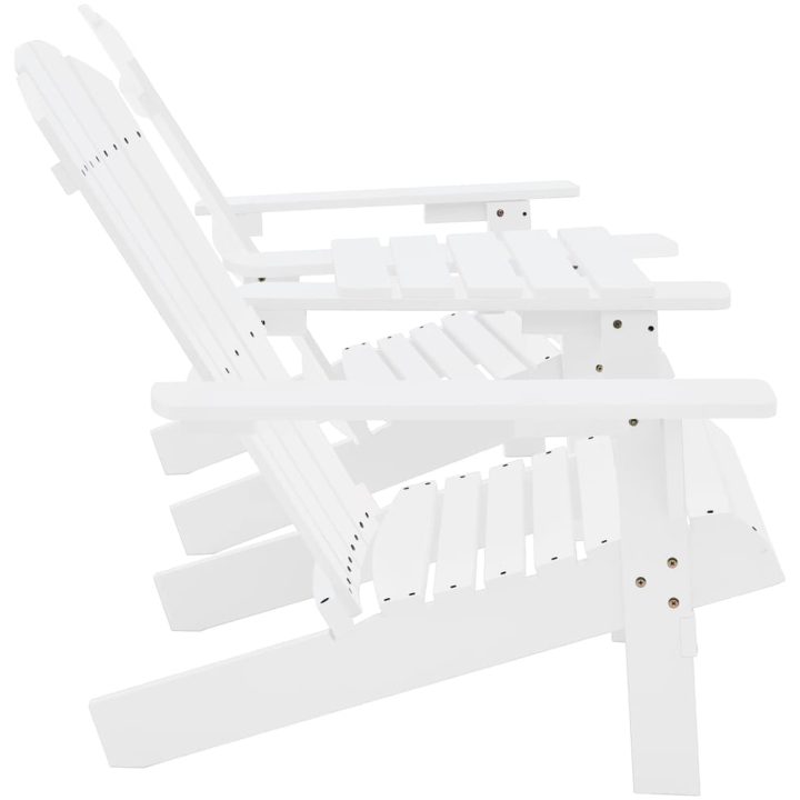 Adirondackstolar med bord massivt granträ vit vidaXL – bild 3