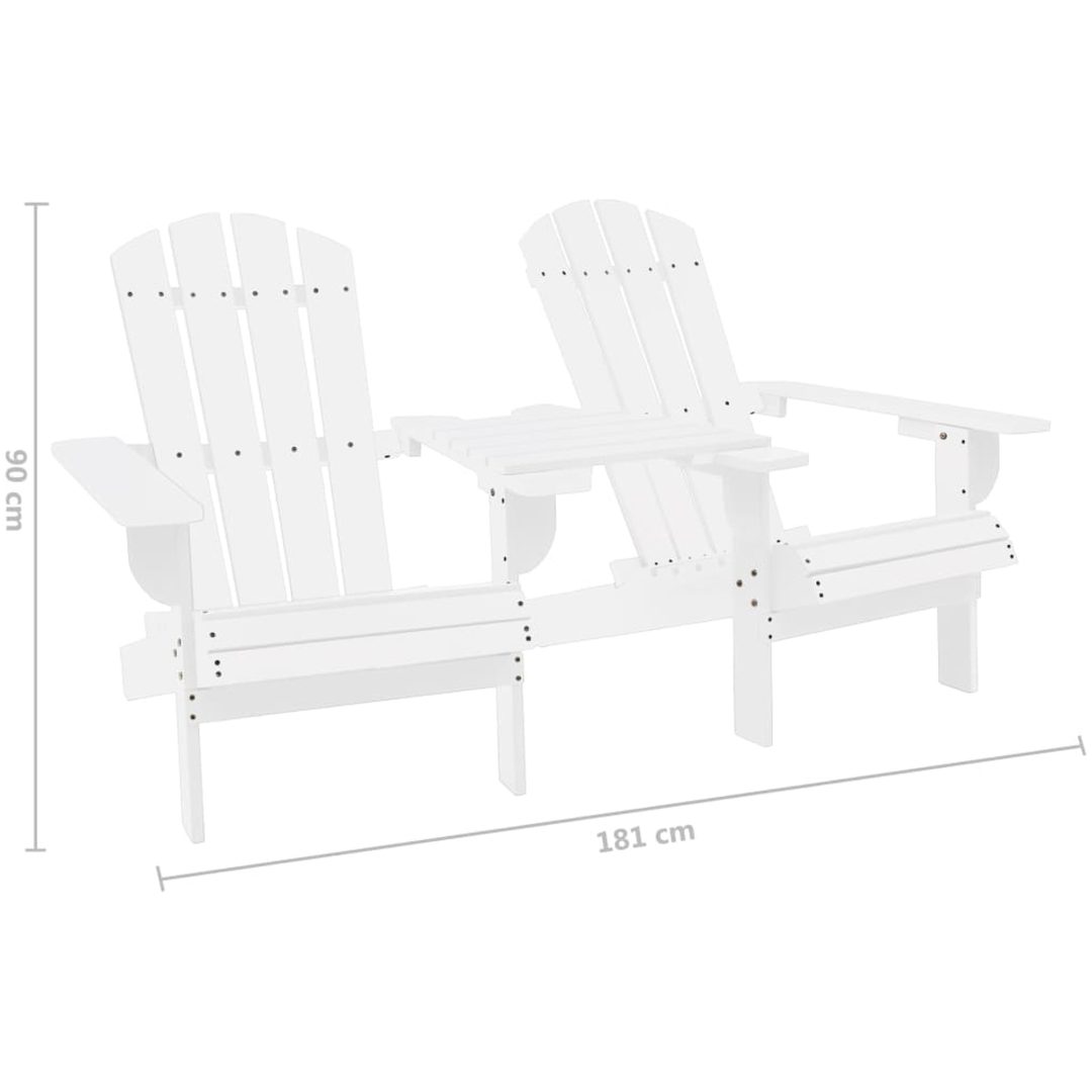 Adirondackstolar med bord massivt granträ vit vidaXL – bild 6