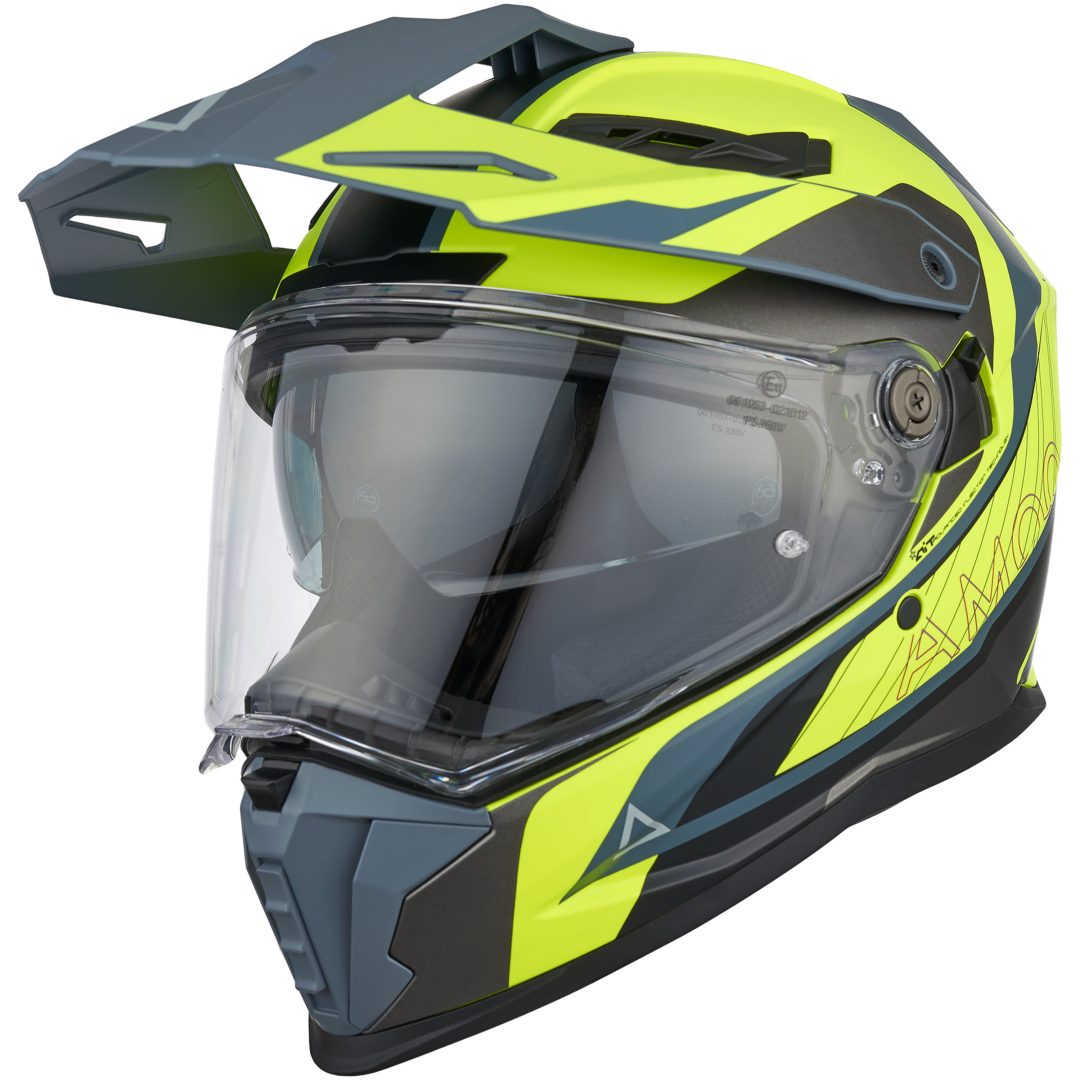 Adventurehjälm AI100 Mojave Grå Gul AMOQ XS – bild 2