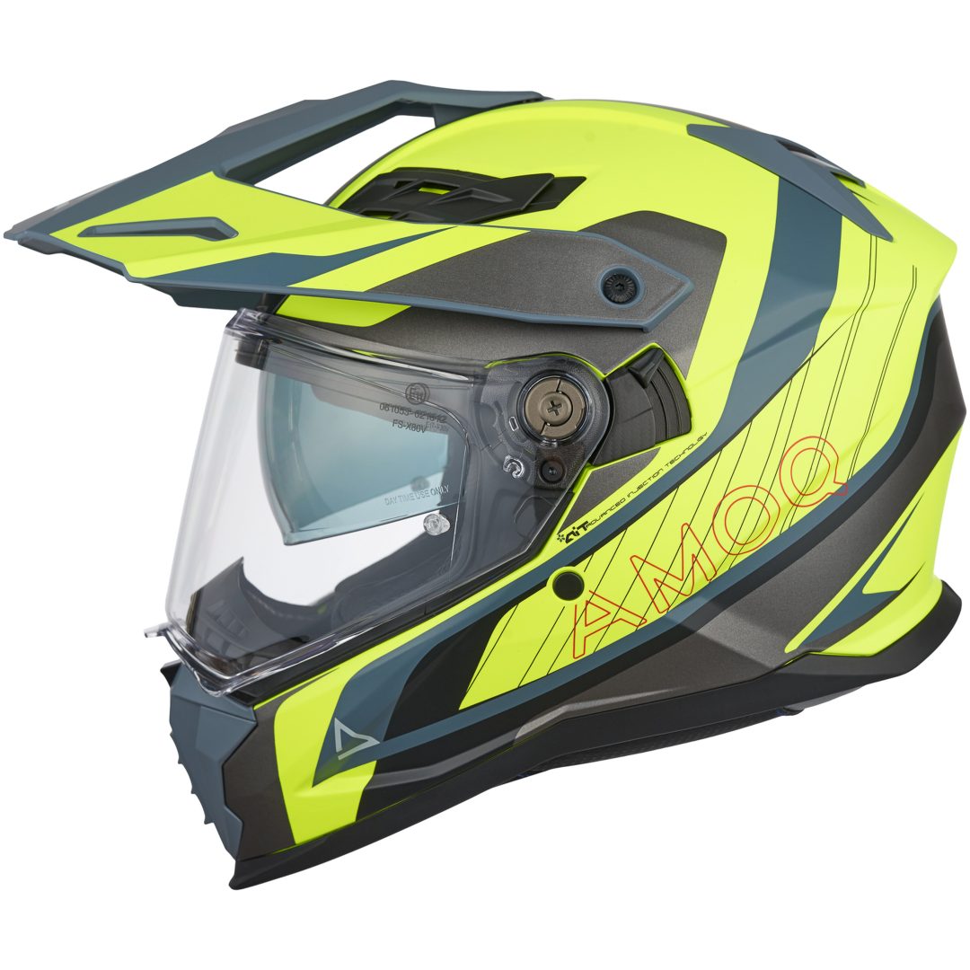 Adventurehjälm AI100 Mojave Grå Gul AMOQ XS