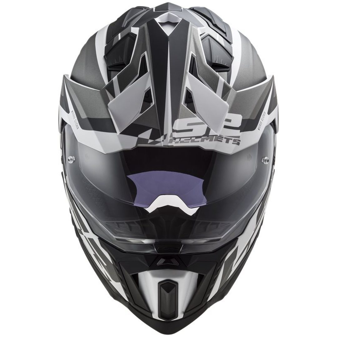 Adventurehjälm Mx701 Explorer Alter Matt Svart/vit LS2 Large – bild 4